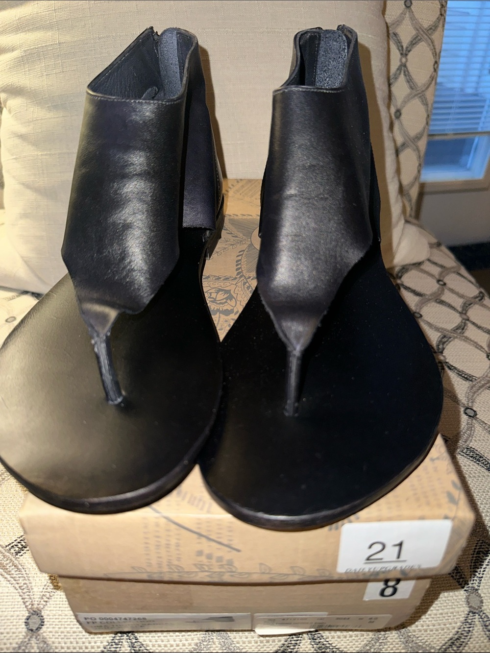 FP Movement by Free People Black Leather Thong Sandal Boots